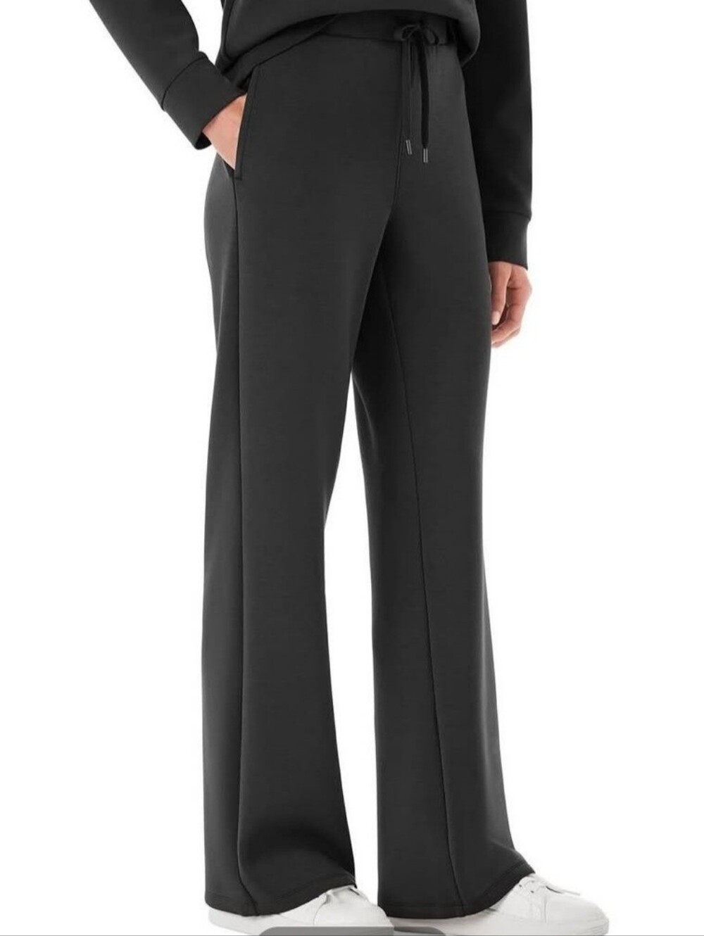 Women's M Lux Wide Leg Pants Sandwashed Black